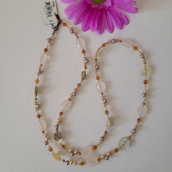 Cookie Lee Bead & Genuine Shell Convert. Necklace - Picture 5 of 9